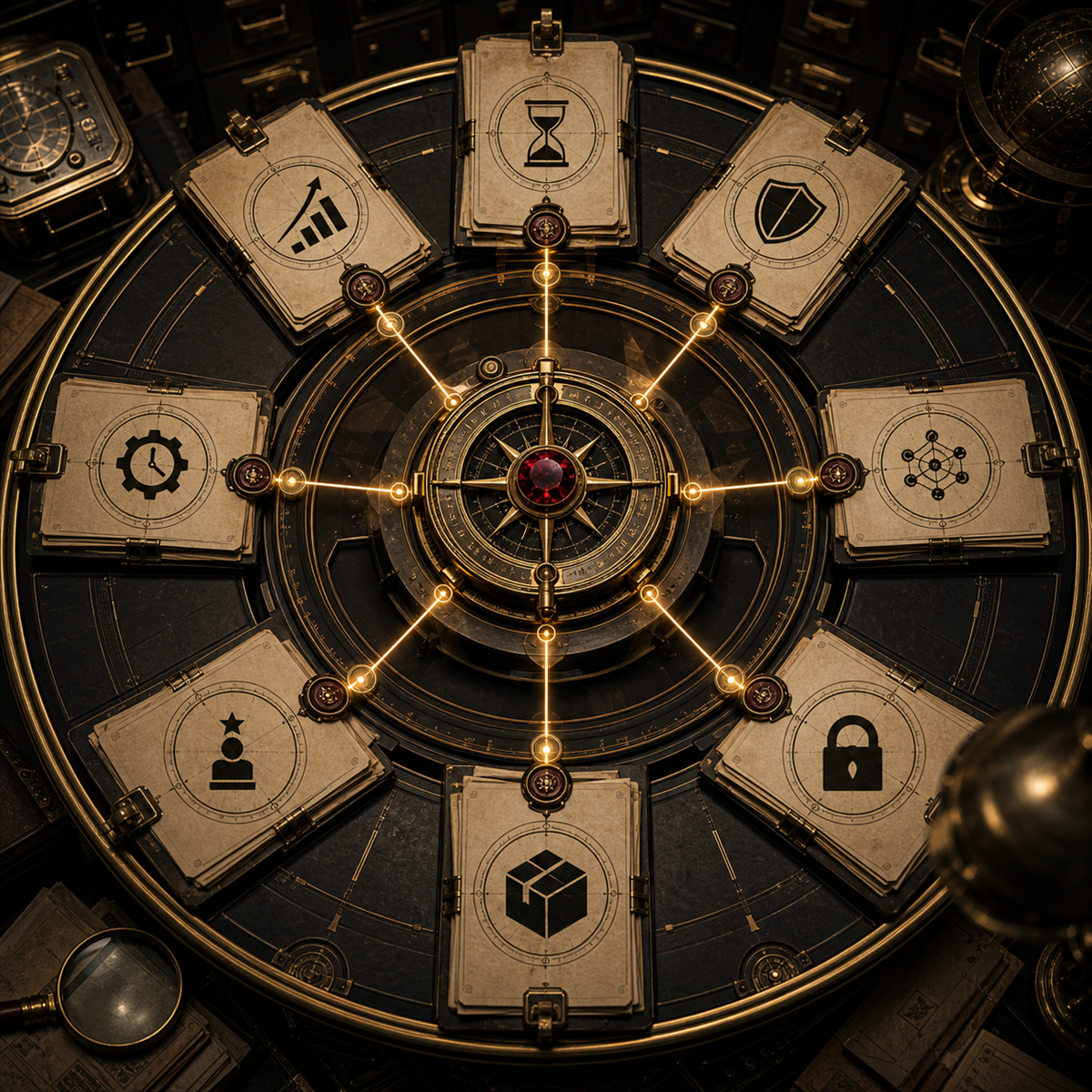 Method cards arranged around a Value Bureau compass